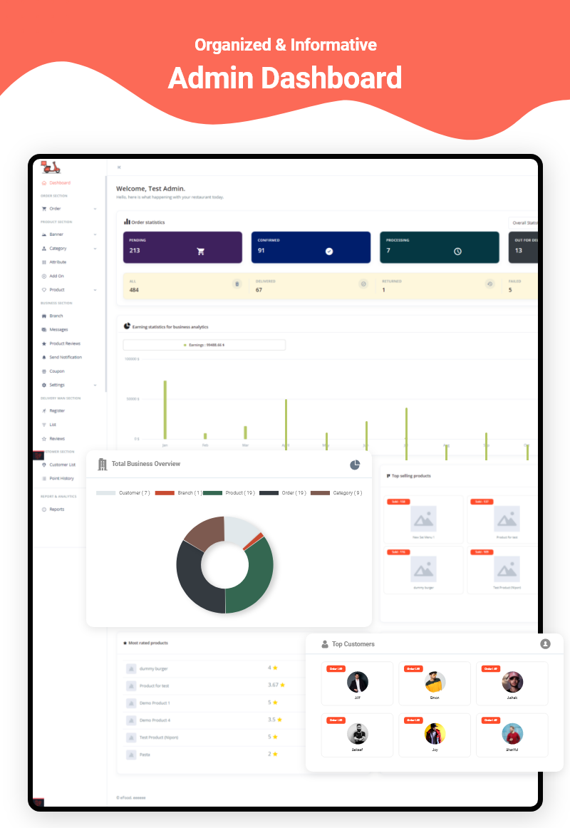 Operator admin dashboard
